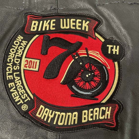 Motorcycle BIKERS LEATHER VEST Womens 2XL black - Picture 3 of 4